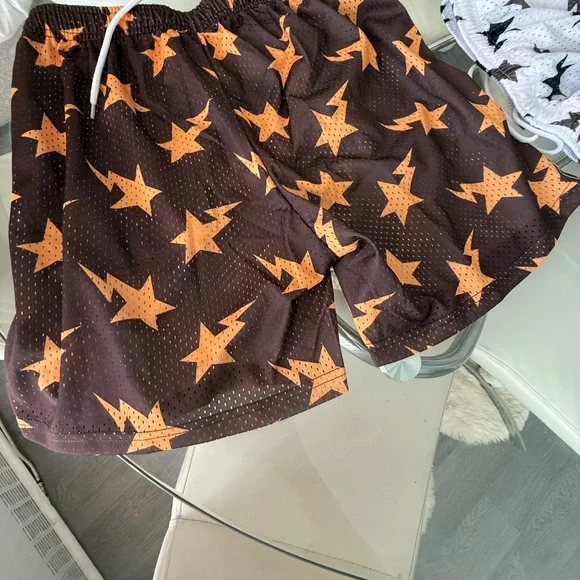 Eric Emanuel Black and Orange Athletic Shorts - Picture 2 of 3